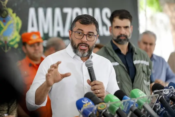 O governador do Amazonas, Wilson Lima (União Brasil): réu no caso dos respiradores | Foto: Alex Pazuello/Secom