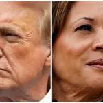 O ex-presidente dos EUA Donald Trump, na cidade de Nova York, em 30 de maio de 2024, e a vice-presidente dos EUA Kamala Harris, em Washington, em 22 de julho de 2024 | Foto: Eduardo Munoz/Nathan Howard/Reuters
