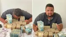 Wallyson Fernandes Lima, candidato em Boa Vista, beija montanha de dinheiro