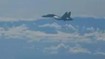 Jato militar chinês participa de exercícios perto de Taiwan | Foto: Reprodução/CCTV