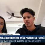 Karla Silva e Leo Batista, brasileiros na Flórida; furacão está previsto para chegar na madrugada da quinta-feira, 10 | Foto: Reprodução/YouTube/Revista Oeste