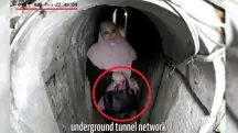 Samar Muhammad Abu Zamar, viúva de ex-líder do Hamas, durante fuga em túnel na Faixa de Gaza: bolsa no valor correspondente a mais de R$ 182 mil | Foto: Reprodução/Twitter/X