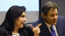 Simone Tebet (Planejamento) e Fernando Haddad (Fazenda): previsões orçamentárias incompatíveis com os estudos encomendados pelo Senado | Foto: Valter Campanato/Agência Brasil