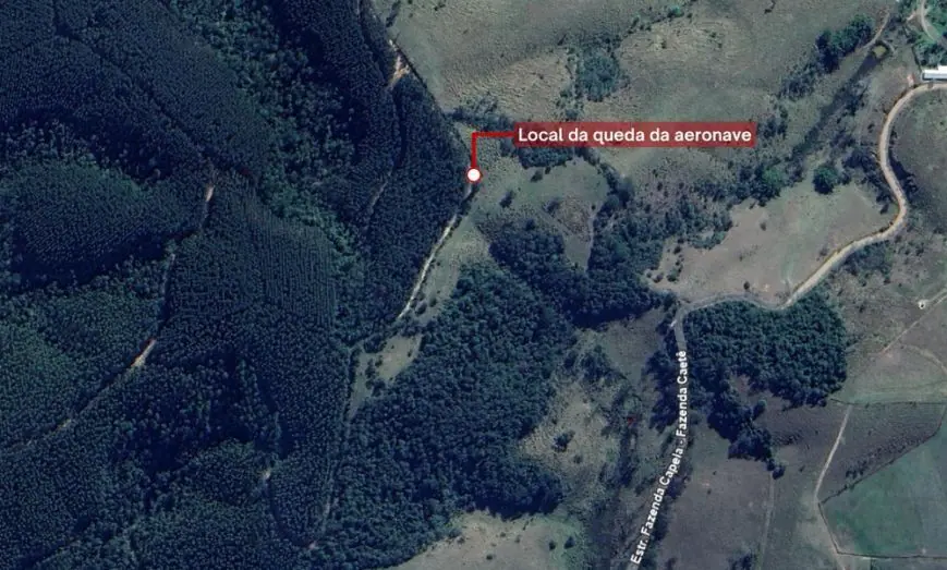 Mapa do Google mostra local do acidente | Foto: Reprodução/Redes sociais