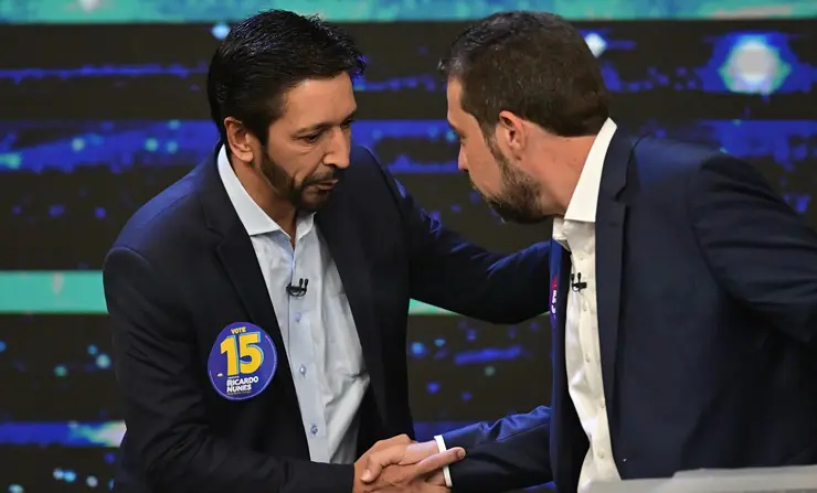 nunes e boulos durante debate da band
