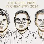 David Baker, Demis Hassabis e John M. Jumper são os ganhadores do Prêmio Nobel 2024 em Química | Foto: The Nobel Prize/Academia Real das Ciências da Suécia