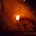 Avião pegou fogo com o impacto da colisão | Foto: Reprodução/Grupo Portinari Notícias