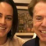 Foto do apresentador Silvio Santos e de Silvia Abravanel