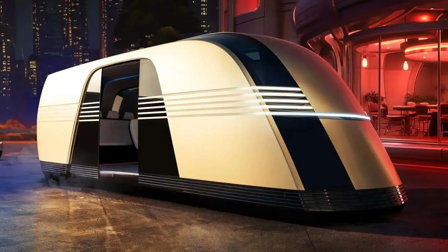 Apresentado por Elon Musk, o Robovan é um veículo elétrico para transportar até 20 passageiros | Foto: Tesla/Divulgação