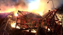 Torre de rádio ficou totalmente destruída | Foto: Reprodução/Redes sociais