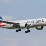Um Boeing 777-200, da American Airlines — mesmo modelo que retornou a São Paulo depois de voar, com destino a Miami