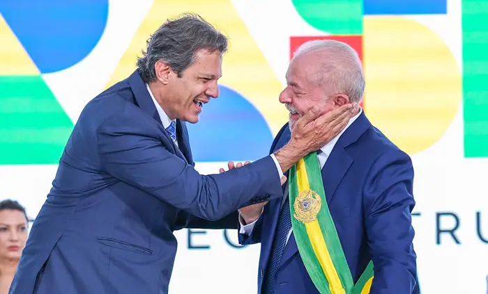 Presidente da República, Luiz Inácio Lula da Silva, durante posse de Fernando Haddad como Ministro de Estado da Fazenda; governo