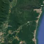 Imagem de satélite da região disputada entre Paraná e Santa Catarina | Foto: Google Earth/Reprodução