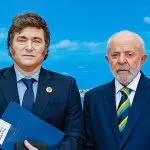 Lula recebeu Milei nesta segunda-feira, 18, para a abertura da Cúpula do G20 | Foto: Ricardo Stuckert/PR; Brasil, Argentina