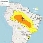 Mapa do Inmet mostra a instabilidade e chuvas, esperadas no feriado prolongado no Brasil