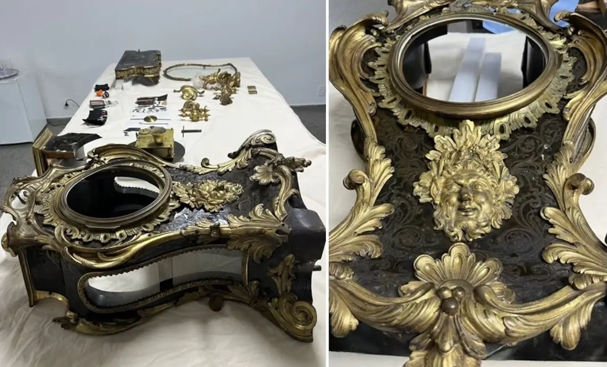 Apenas dois exemplares da peça foram fabricados: enquanto um deles foi danificado durante os atos do 8 de janeiro, o outro permanece em exibição no Palácio de Versalhes | Foto: Divulgação/Embaixada da Suíça