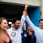 Ricardo Nunes e Mello Araújo durante votação