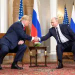 Donald Trump e Vladimir Putin, durante encontro em 2018 | Foto: Shealah Craighead/Casa Branca