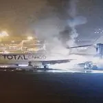 Avião que pegou fogo partiu de Vitória (ES) | Foto: Reprodução/Twitter/X