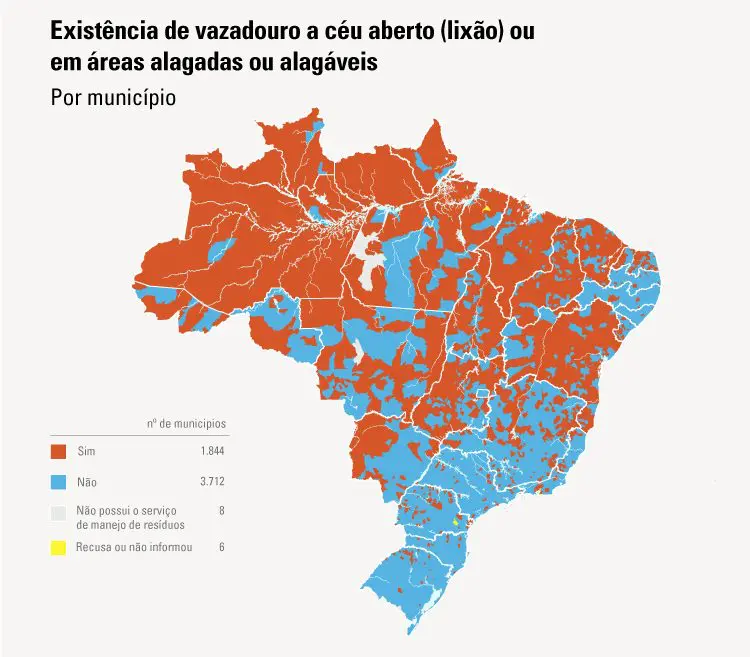 Mais de 30% das cidades brasileiras ainda têm lixões, diz IBGE