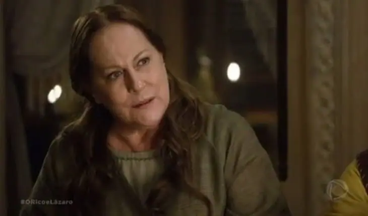 Foto da atriz Lucinha Lins em cena da novela O Rico e Lázaro