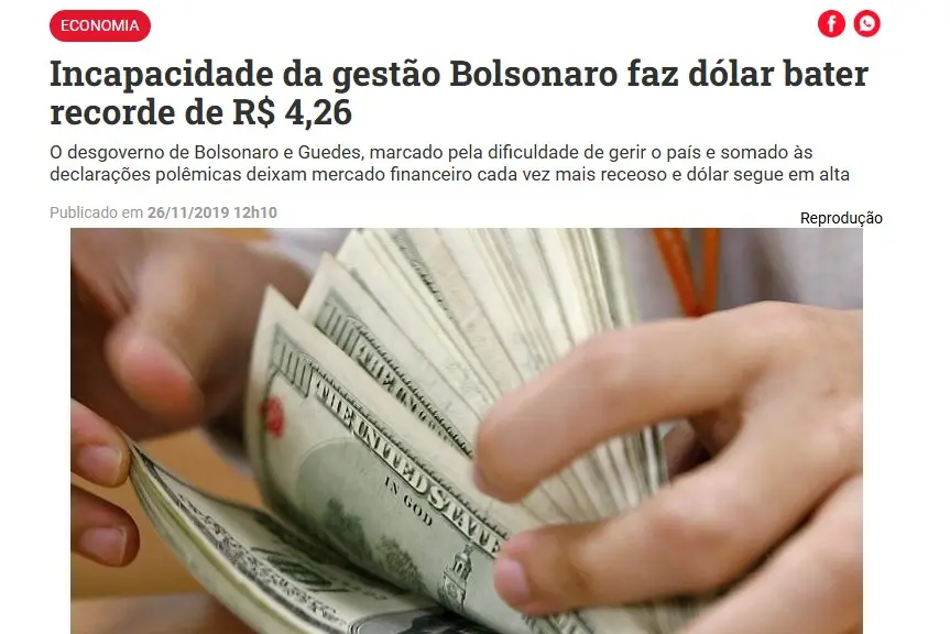 Trecho do texto publicado pelo PT em 2019 | Foto: Reprodução