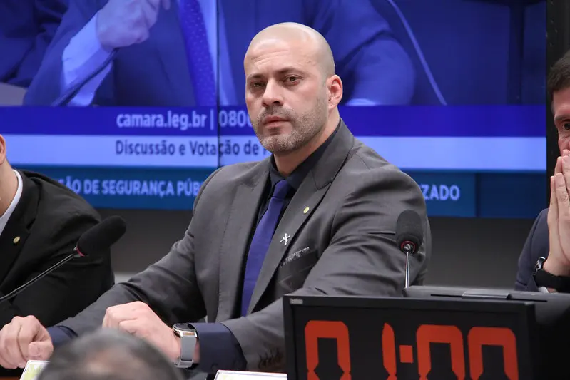 Daniel Silveira na Comissão de Segurança da Câmara, em 17/05/22