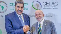 Lula durante reunião bilateral com o ditador da Venezuela, Nicolás Maduro, em Kingstown, São Vicente e Granadinas (1/3/2024) | Foto: Ricardo Stuckert/PR