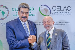 Lula durante reunião bilateral com o ditador da Venezuela, Nicolás Maduro, em Kingstown, São Vicente e Granadinas (1/3/2024) | Foto: Ricardo Stuckert/PR