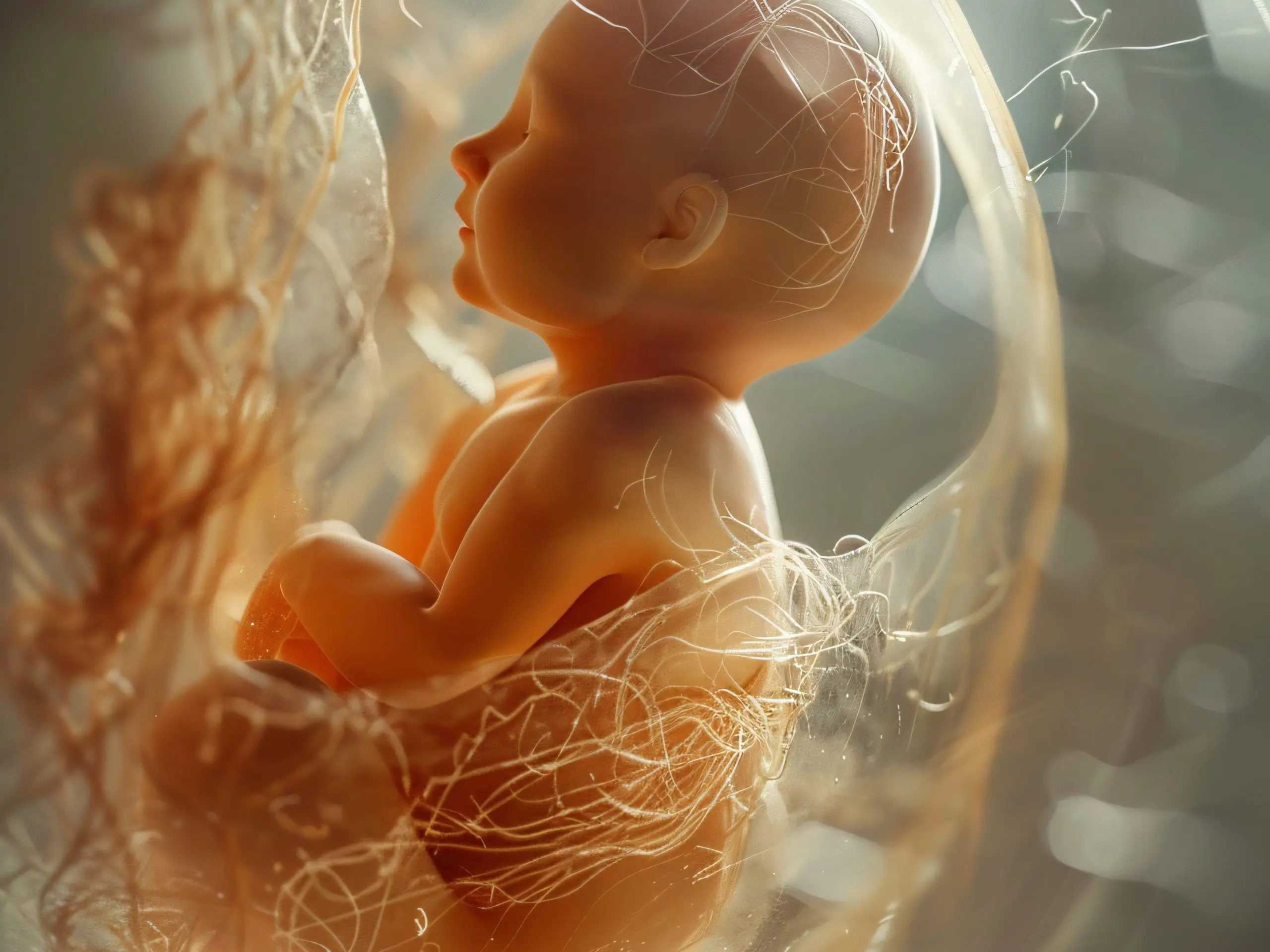 Inteligência Artificial ilustra o bebê dentro do ventre | Foto: Reprodução/Freepik