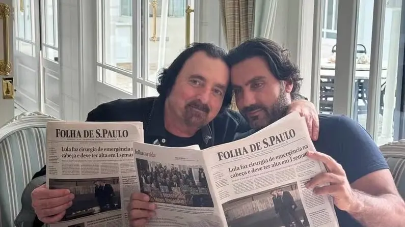 Abdul e Jamel Fares posam juntos para foto depois de polêmica | Foto: Reprodução/Bnews