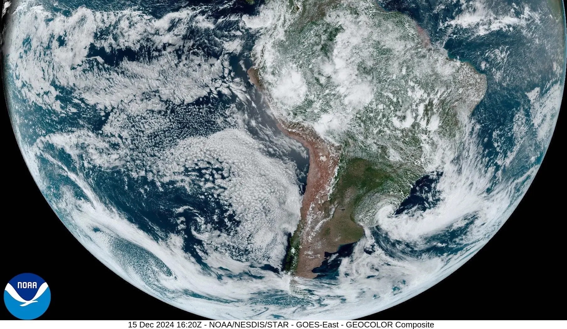 Imagens de satélite da Nasa mostram o ciclone Biguá | Foto: Reprodução/Nasa