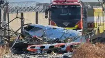 Muro atingido pelo Boeing 737-800 que explodiu depois da tentativa de um pouso forçado às 21h (horário de Brasília) deste sábado, 28, na Coreia do Sul | Foto: Reprodução/Twitter/X