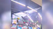 Chuva com granizo derruba teto de supermercado em Barueri (SP) | Foto: Twitter-X/Reprodução