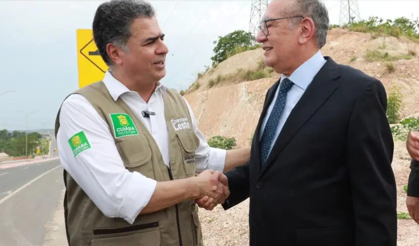 Gilmar Mendes e o prefeito de Cuiabá, Emanuel Pinheiro | Foto: Reprodução/Folhamax
