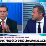 Momento em que o âncora do programa Jovem Pan News, Fernando Capez, tenta explicar ao advogado de Bolsonaro as razões pela interrupção da entrevista: redes sociais repercute caso como uso de censura | Foto: Reprodução/YouTube