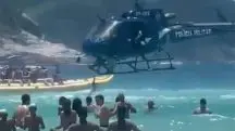 Fuzil cai no mar em praia de Cabo Frio | Foto: Twitter-X/Reprodução