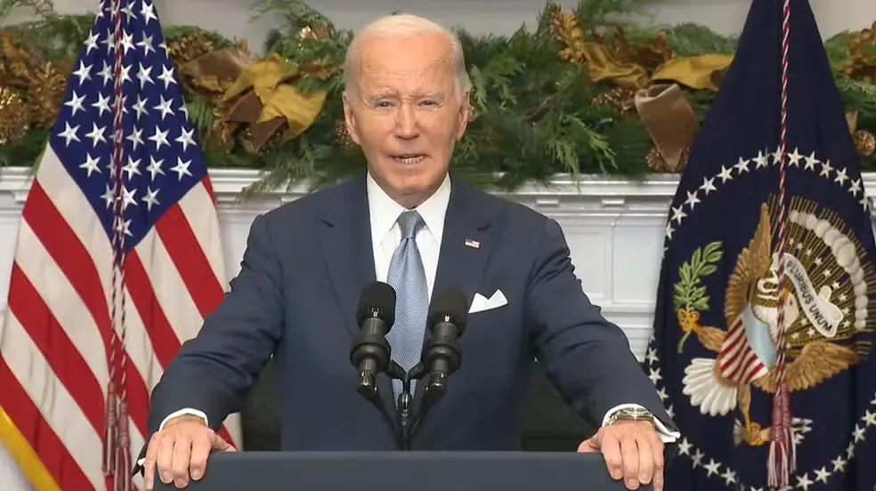 Joe Biden, fez seu primeiro pronunciamento depois da fuga de Bashar al-Assad da Síria, onde governou por 24 anos | Foto: Reprodução/YouTube/TheWhiteHouse