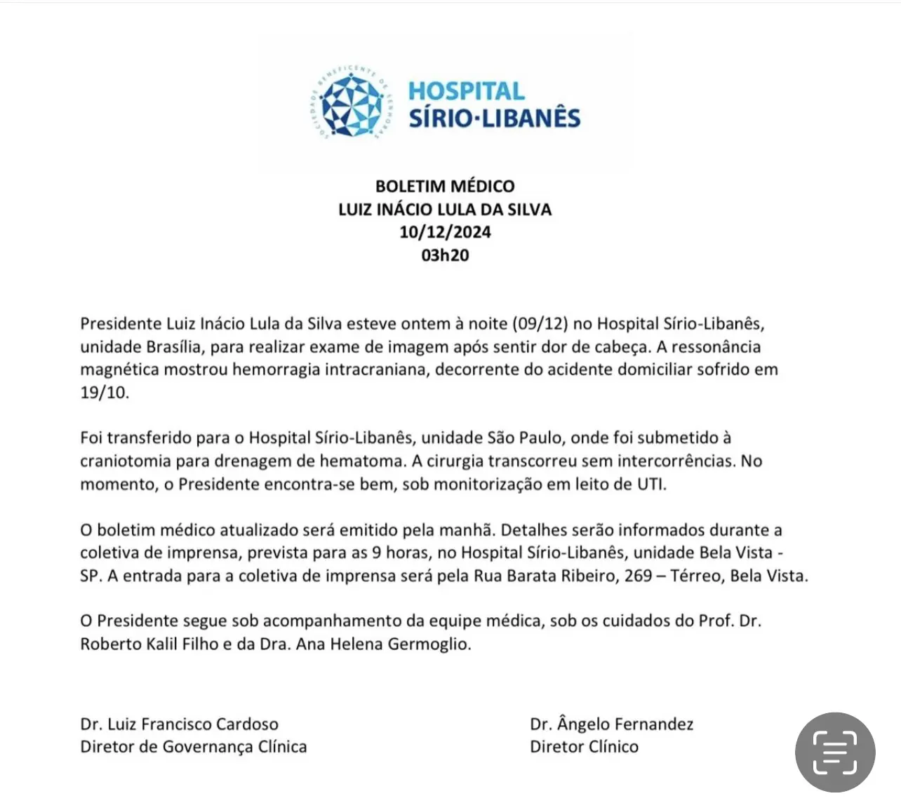 Boletim médico
