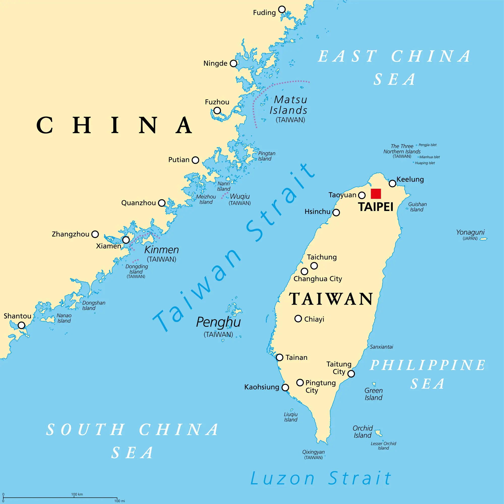 mapa de Taiwan