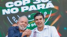 Presidente Lula e Helder Barbalho, governador do Estado do Pará, durante cerimônia de anúncio da realização da COP30 no município de Belém (17/6/23) | Foto: Ricardo Stuckert/PR