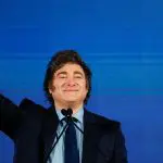 O presidente da Argentina, Javier Milei, durante o festival político Atreju, organizado pelo partido de direita Irmãos da Itália, da primeira-ministra italiana Giorgia Meloni, em Roma - 14/12/2024 | Foto: Ciro De Luca/Reuters