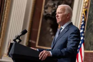 Biden | Biden, em discurso a um grupo de líderes da comunidade judaica, no Edifício do Escritório Executivo Eisenhower, na Casa Branca - 11/10/2023 | Foto: Adam Schultz/Casa Branca