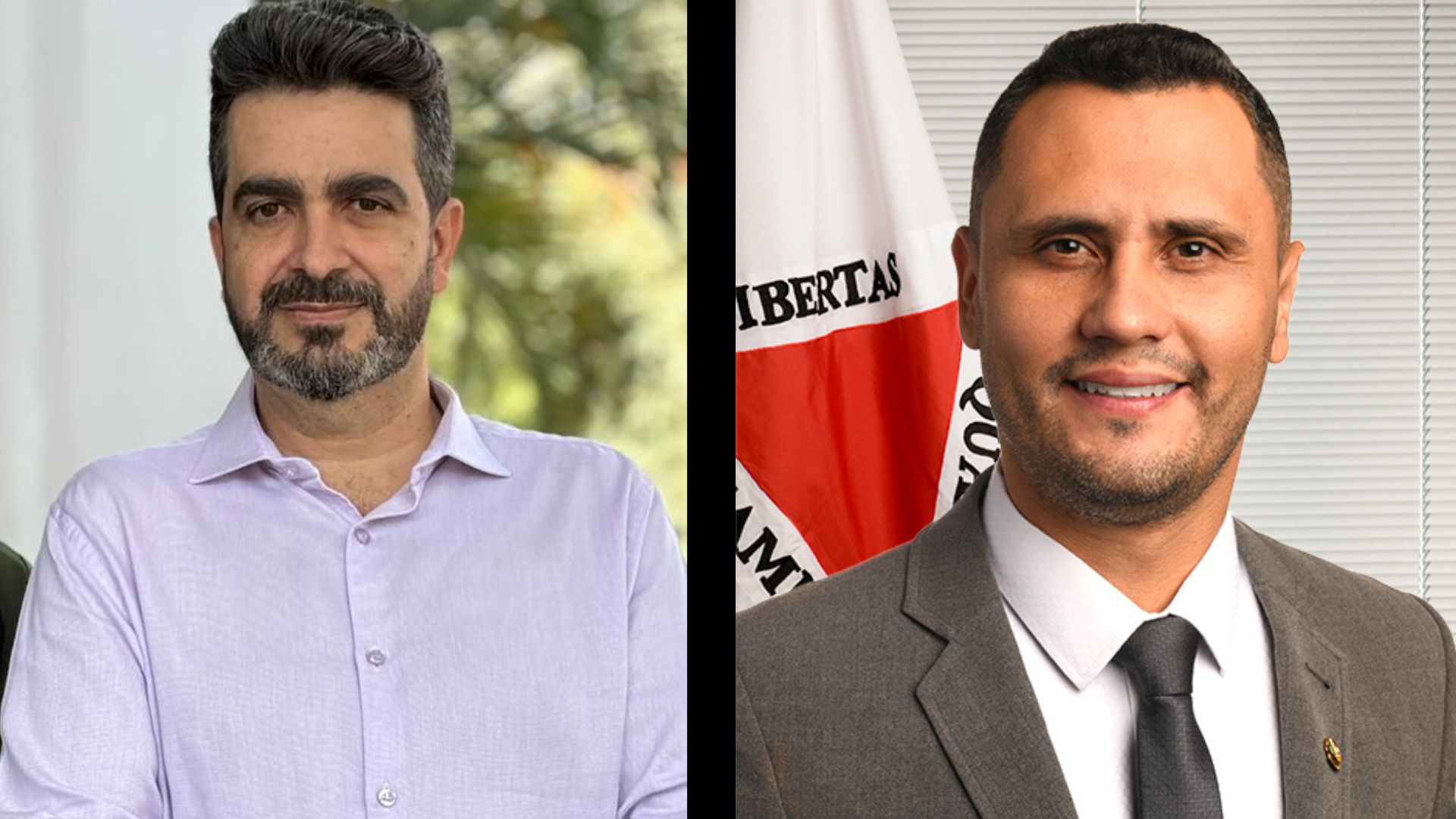 À esquerda, Leonardo Avalanche, presidente do PRTB; à direita, Cleitinho Azevedo, senador por Minas Gerais