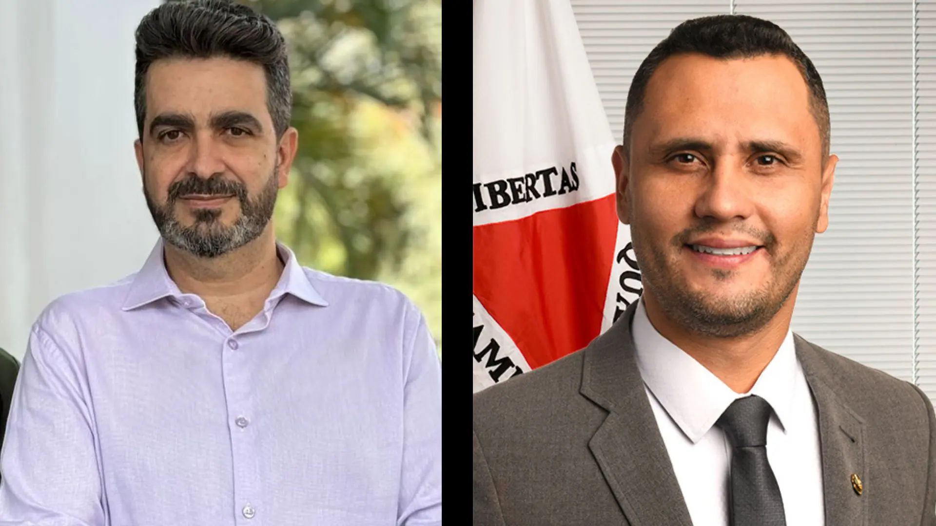 À esquerda, Leonardo Avalanche, presidente do PRTB; à direita, Cleitinho Azevedo, senador por Minas Gerais