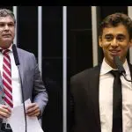 À esquerda, deputado Lindbergh Farias (PT-RJ); à direita, deputado Nikolas Ferreira (PL-MG). Eles tiveram um embate ideológico sobre o Pix