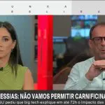 Julia Duailibi e Octavio Guedes, lado a lado | Foto: Reprodução/Twitter/X/GloboNews