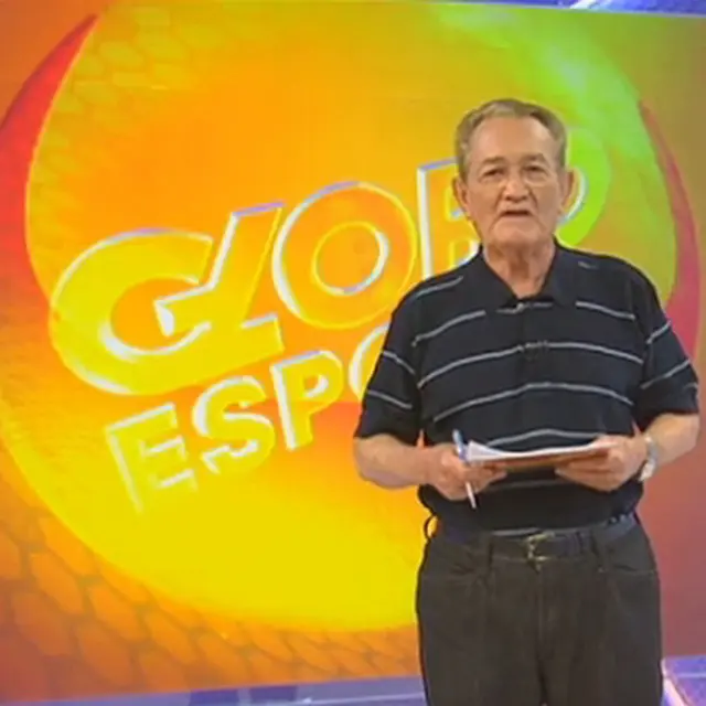Léo Batista na apresentação do Globo Esporte