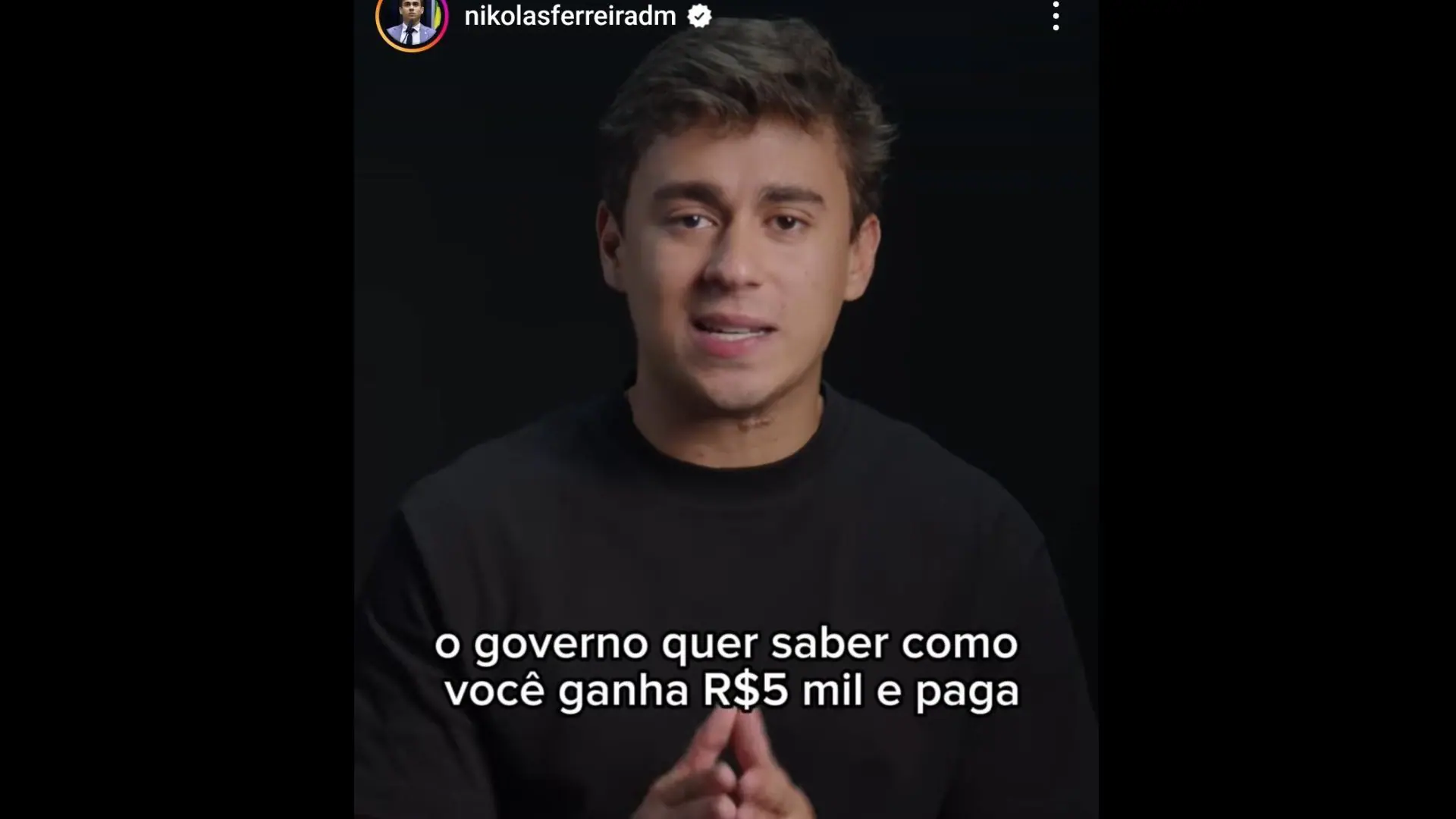 O vídeo do deputado Nikolas Ferreira (PL-MG) passou dos 315 milhões de visualizações | Foto: Reprodução/Redes sociais