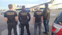 Agentes da Polícia Federal (PF) no Aeroporto Internacional de Belém, Pará